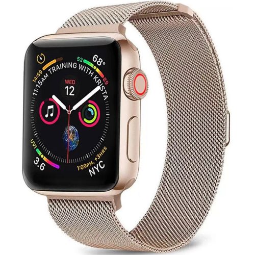 Apple Watch 4-6, SE, SE (2022) (42 / 44 mm) / Watch 7-9 (45 mm) / Watch Ultra 1-2 (49 mm), kovový zadný remienok, milánsky štýl, 2 kusy, Xprotector, červené zlato