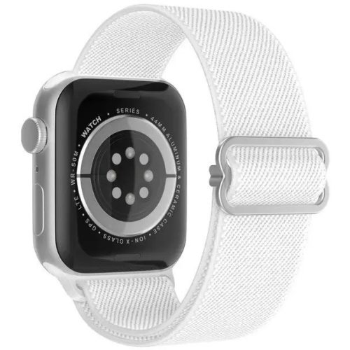 Apple Watch 4-6, SE, SE (2022) (38 / 40 mm) / Watch 7-9 (41 mm), textilný remienok, okrúhly remienok, Xprotector, biely