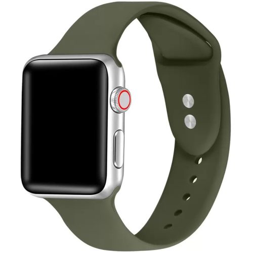 Apple Watch 4-6, SE, SE (2022) (38 / 40 mm) / Watch 7-9 (41 mm), silikónový remienok, nastaviteľný, držiak s dvoma otvormi, Xprotector, tmavozelený