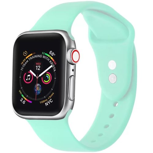 Apple Watch 4-6, SE, SE (2022) (38 / 40 mm) / Watch 7-9 (41 mm), silikónový remienok, nastaviteľný, držiak s dvoma otvormi, Xprotector, mentolový