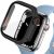 Apple Watch 4-6, SE, SE (2022) (44 mm), Plastový ochranný kryt s ochranným sklom displeja, bez remienka, TP Defense360, čierna/oranžová