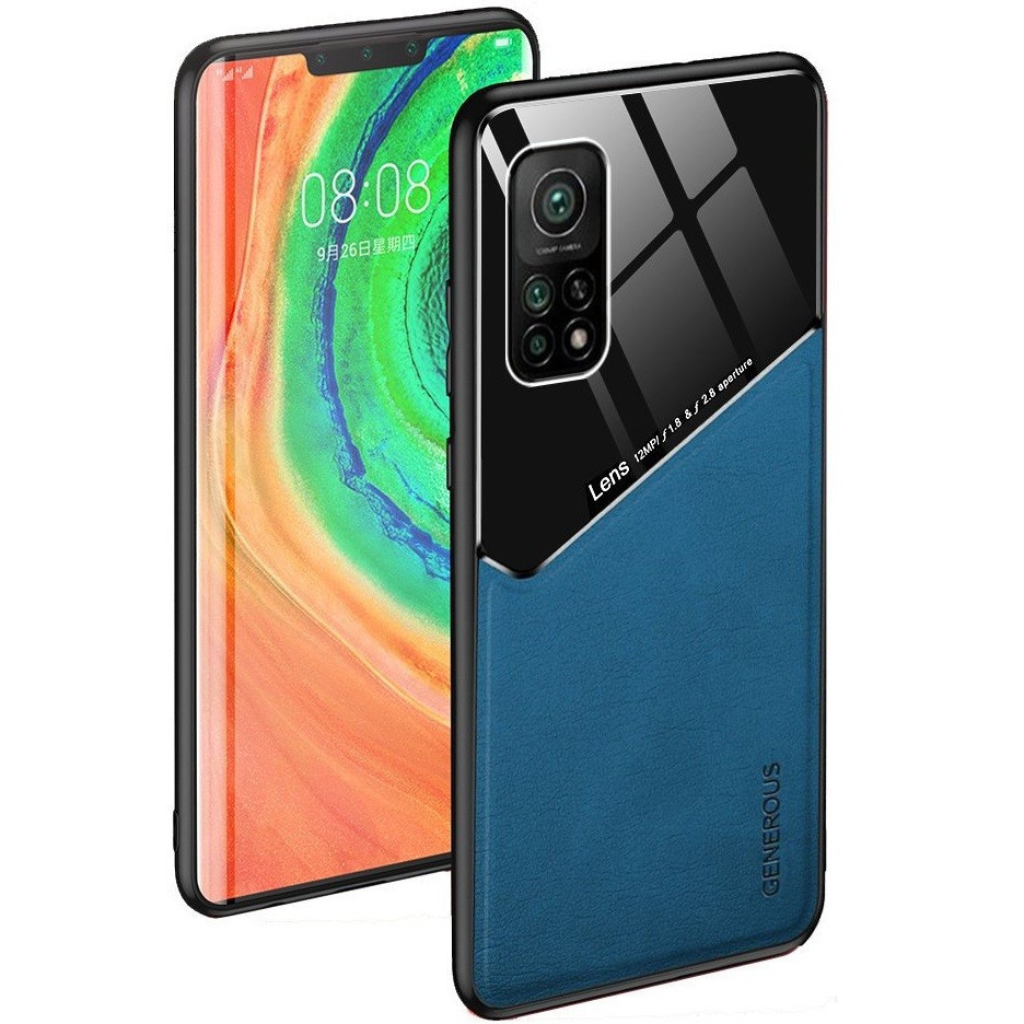 Samsung Galaxy M21 SM-M215F, silikónové puzdro, koža a zadná strana z plexiskla, stredne odolné voči nárazom, kompatibilné s magnetickým držiakom, Wooze Texture, modré