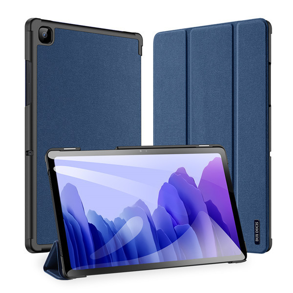 Samsung Galaxy Tab A7 10.4 (2020) SM-T500 / T505, puzdro na zakladače, Trifold, Dux Ducis Domo, tmavomodré