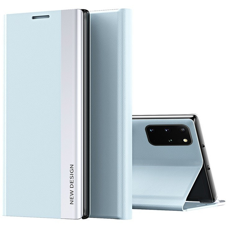 Huawei Honor 10X Lite, bočné otváracie puzdro, stojan, Wooze Silver Line, svetlo modrá
