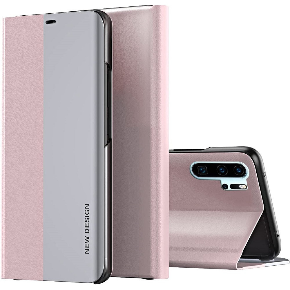 Huawei Mate 20 Pro, puzdro s bočným otváraním, stojan, Wooze Silver Line, ružová