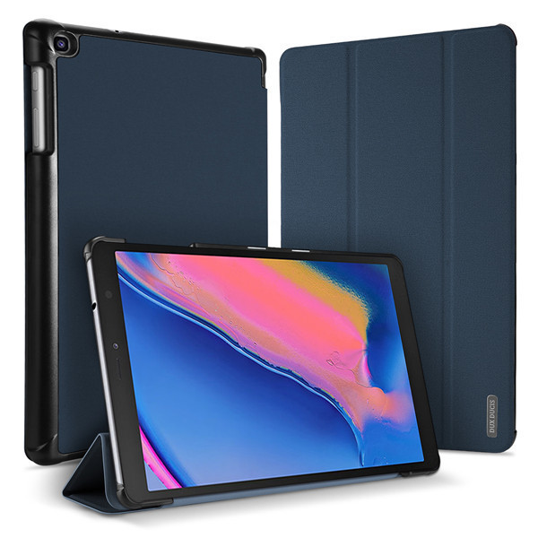 Samsung Galaxy Tab A 8.0 + S Pen (2019) SM-P200 / P205, puzdro s priečinkom, Trifold, Dux Ducis Domo, tmavomodrá