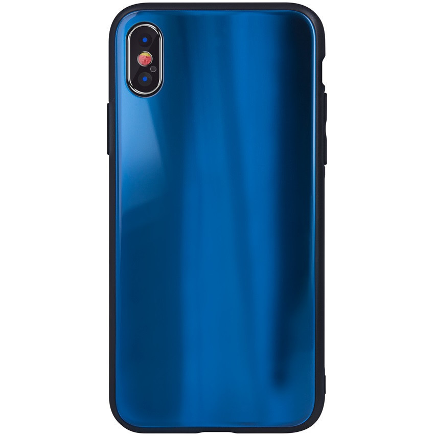 Apple iPhone 13 Pro Max, silikónový ochranný kryt displeja, tvrdené sklo na zadnej strane, Aurora Glass, námornícka modrá