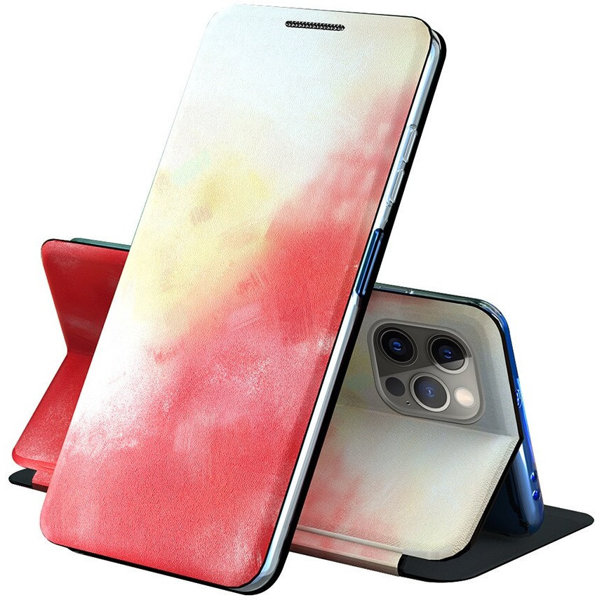 Samsung Galaxy Note 20 / 20 5G SM-N980 / N981, Bočné otváracie puzdro, stojan, vzorka farby, Wooze Flashy Colors, farba/červená