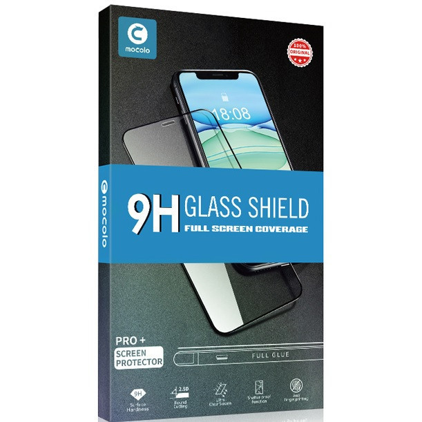 Realme X50 Pro 5G, Ochranná fólia displeja, Fólia odolná proti nárazom (aj na zakrivenej časti!), Tvrdené sklo, Full Glue, Mocolo, čierna
