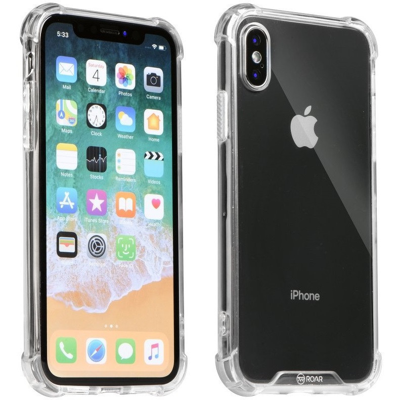 Apple iPhone 14, silikónové ochranné puzdro s akrylovou zadnou stranou, stredne odolné proti nárazu, Armor Jelly Case, Roar, priehľadné