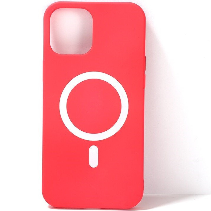 Apple iPhone 13, Silikónové puzdro s magnetickým krúžkom, kompatibilné s nabíjačkou MagSafe, Wooze Magsafe Case, ružové
