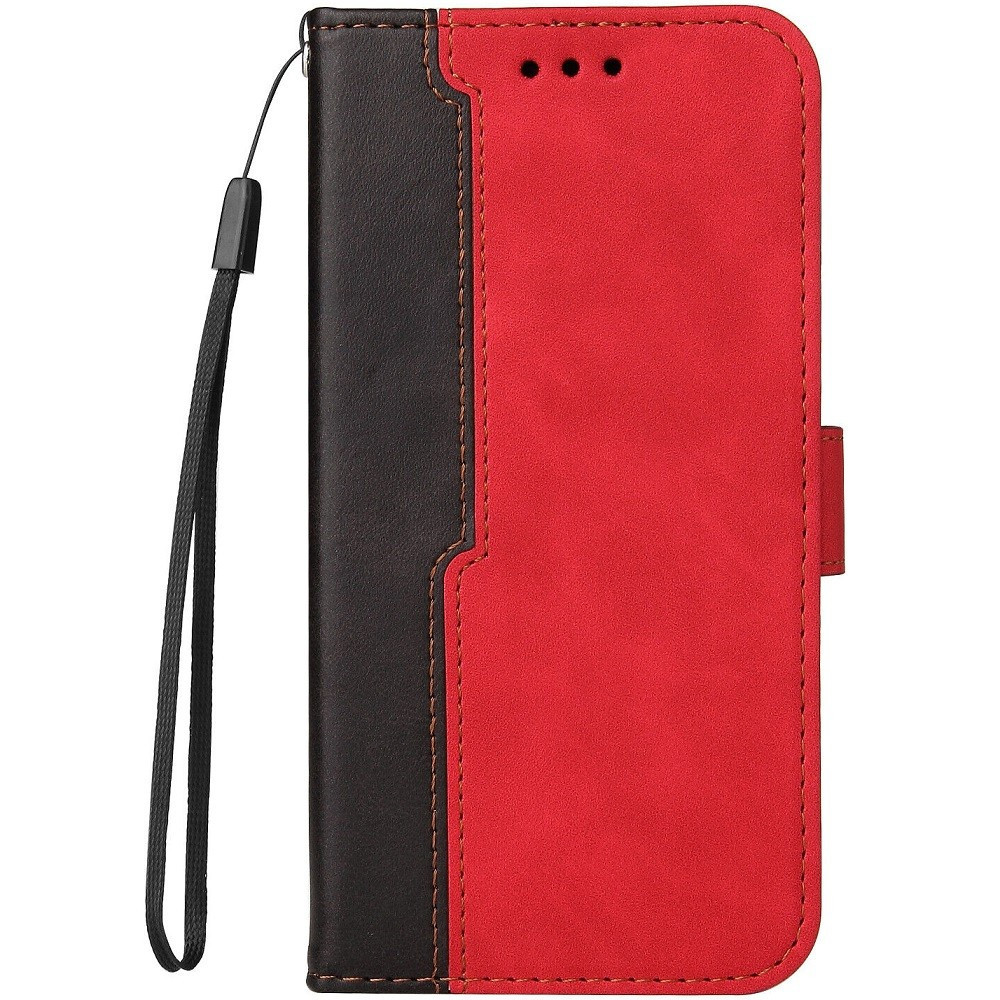 Samsung Galaxy A22 4G SM-A225F, puzdro s bočným otváraním, stojan s držiakom kariet a remienkom na zápästie, Wooze Colour Wallet, červená