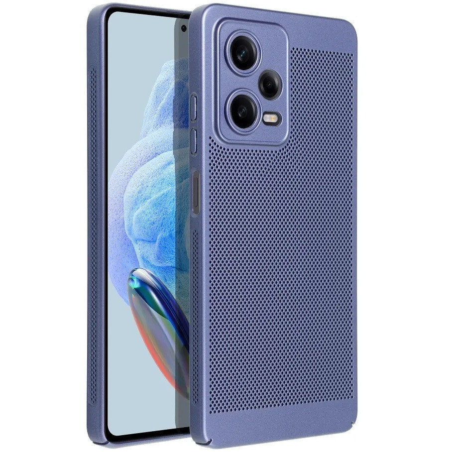 Xiaomi Redmi Note 12 Pro 5G / Poco X5 Pro 5G, plastový zadný kryt, priedušný, dierovaný vzor, priedušný, modrý