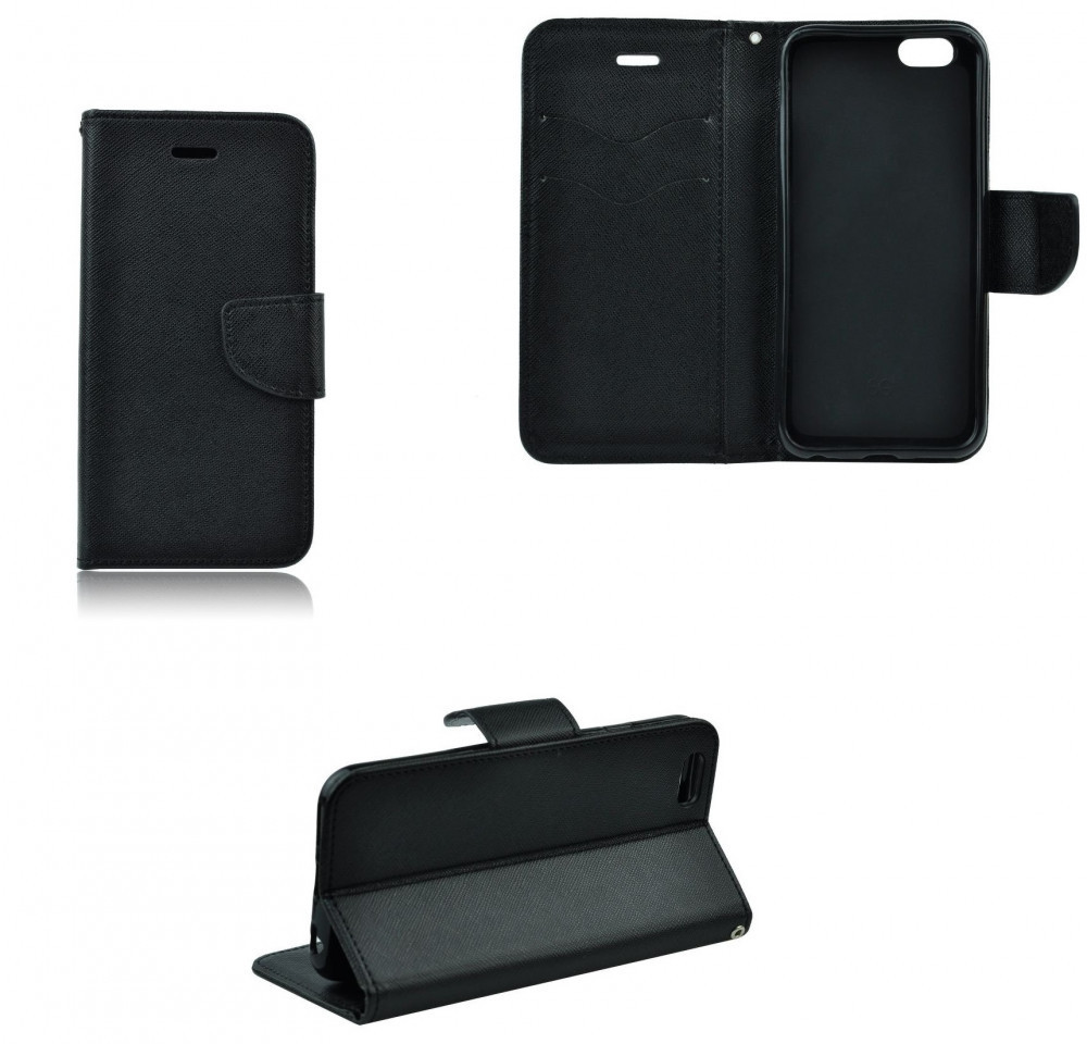 Apple iPhone 5 / 5S / SE, Puzdro s bočným otváraním a stojanom, Fancy Book, čierne