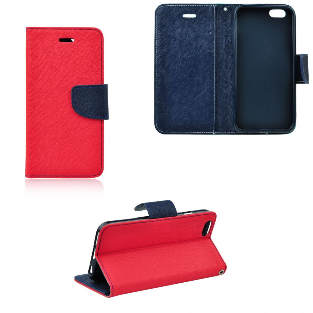 Apple iPhone 7 / 8 / SE (2020) / SE (2022), Puzdro s bočným otváraním, stojan, Fancy Book, červené