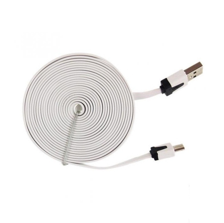 Dátový kábel, Micro USB, 3 metre, biely