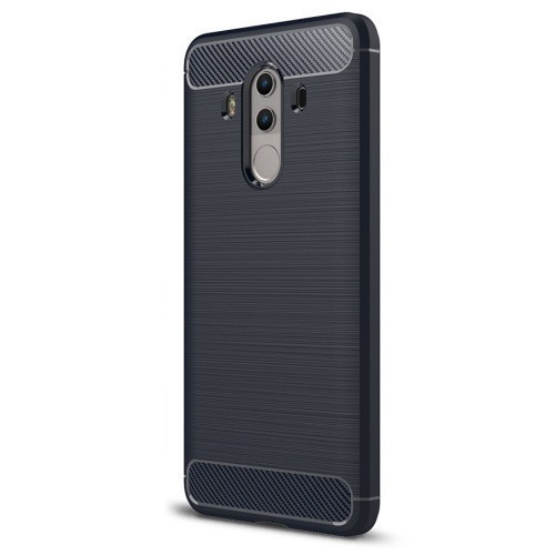 Huawei Honor 7X, silikónové puzdro TPU, stredne odolné proti nárazu, kartáčované, uhlíkový vzor, tmavomodré