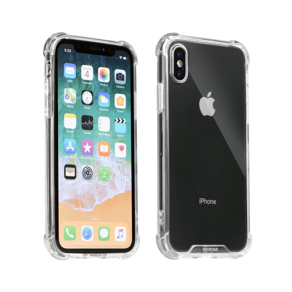 Apple iPhone XR, TPU silikónové ochranné puzdro, akrylová zadná strana, stredne odolné proti nárazu, pancierové puzdro, Roar, priehľadné