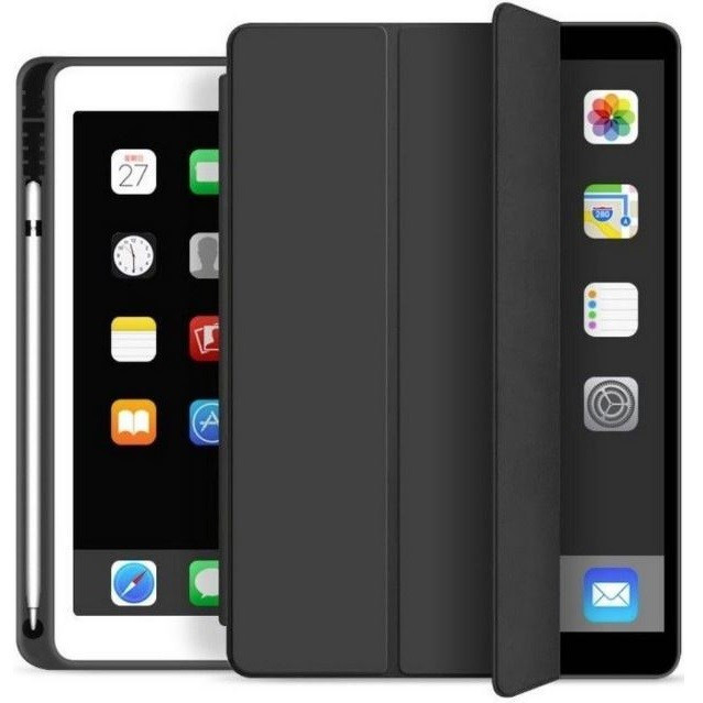 Apple iPad 10.2 (2019 / 2020 / 2021), Zakladačové puzdro s držiakom Apple Pencil, Smart Case, čierna farba
