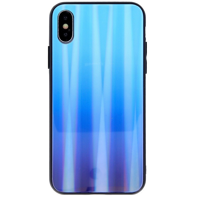 Samsung Galaxy S20 Ultra 5G SM-G988, silikónové ochranné puzdro, zadná strana z tvrdeného skla, Aurora Glass, modrá