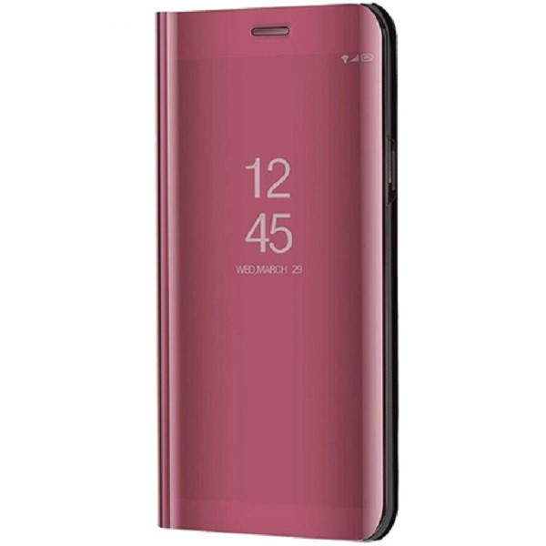 Samsung Galaxy A21 SM-A210F, puzdro s bočným otváraním a indikátorom hovoru, kryt Smart View Cover, červenozlatý (náhradný trh)