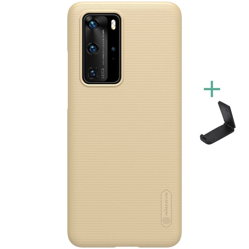 Huawei P40 Pro, Plastový zadný kryt so stojanom, Nillkin Super Frosted, zlatý