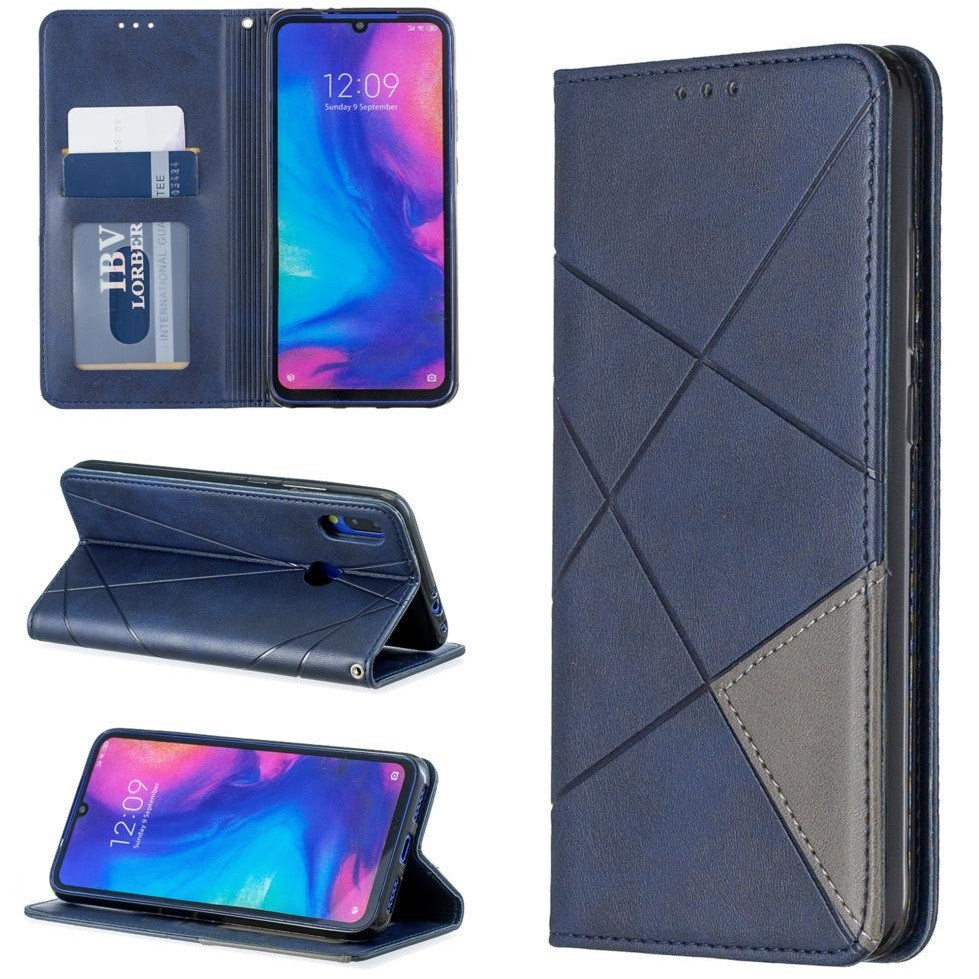 Samsung Galaxy A42 5G / M42 5G SM-A426B / M426B, bočné otváracie puzdro, stojan, geometrický vzor, Wooze DesignBook, modrá