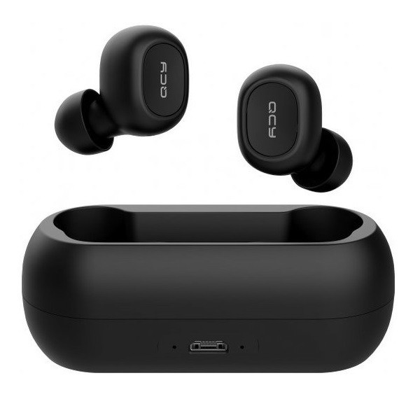 Stereo slúchadlá Bluetooth, v5.0, TWS, nabíjací dok, funkčné tlačidlo, vodotesné, odporúčané pre hráčov, QCY T1C, čierne