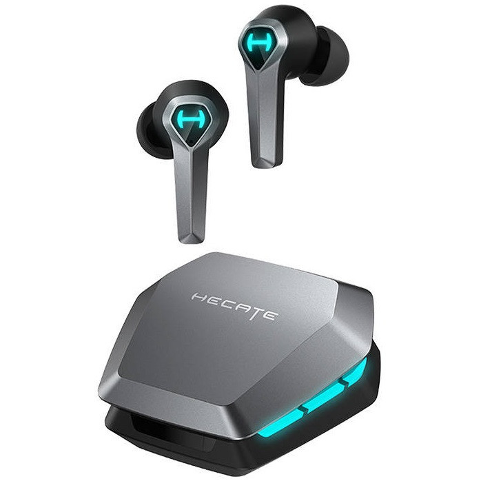 Bluetooth stereo slúchadlá, v5.2, TWS, nabíjací port, dotykové ovládanie, vodotesné, RGB osvetlenie, odporúčané pre hráčov, Edifier Hecate GX4, sivé