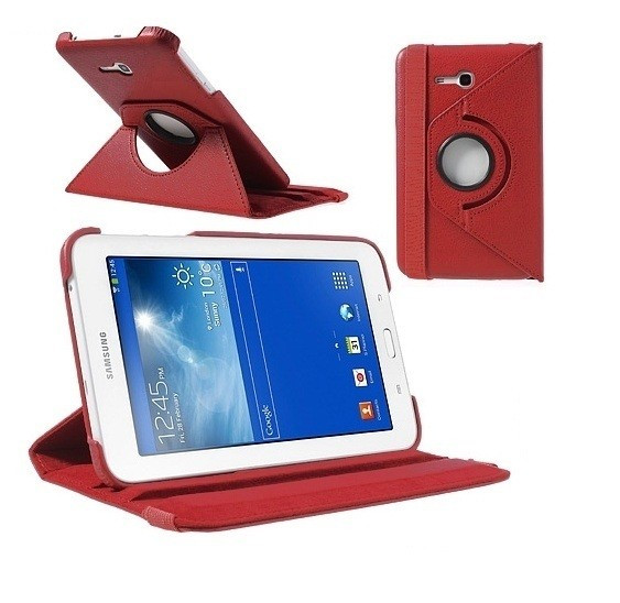 Samsung Galaxy Tab 3 Lite 7.0 SM-T110, puzdro s priečinkom, otočné o 360°, červené