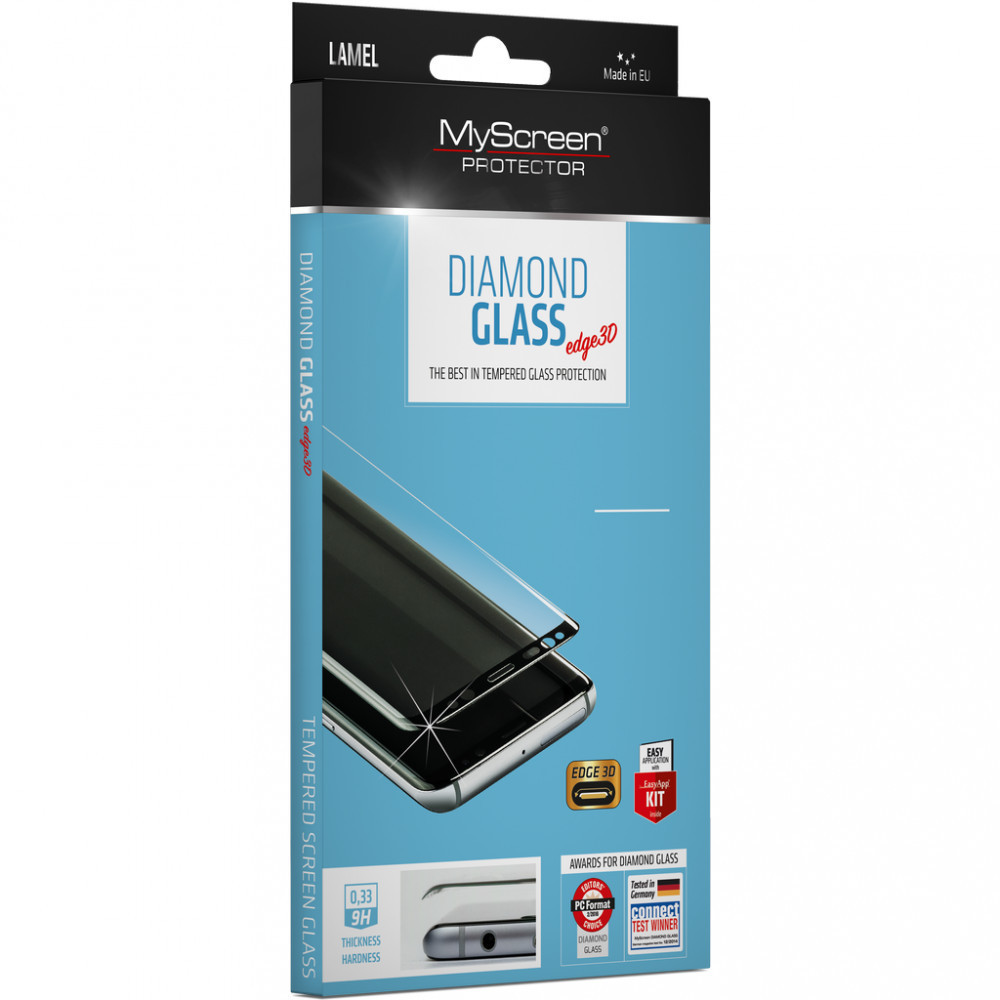 Samsung Galaxy S21 5G SM-G991, ochranná fólia displeja, nárazuvzdorná fólia (aj na zakrivenej strane!), MyScreen Protector, diamantové sklo, 3D Full Cover, čierna