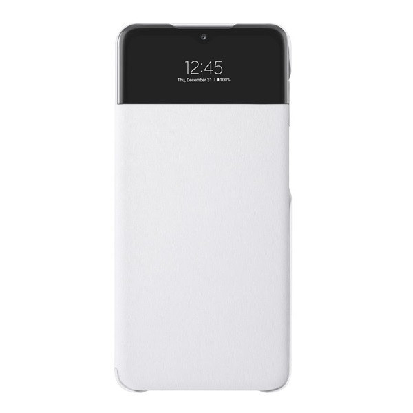 Samsung Galaxy A72 / A72 5G SM-A725F / A726B, Bočné otváracie puzdro s indikátorom hovoru, Smart View Cover, biele, z výroby