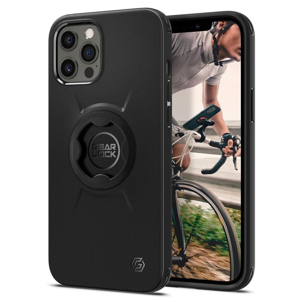 Apple iPhone 12 Pro Max, silikónové puzdro, odolné proti strednému nárazu, roh so vzduchovým vankúšom, kompatibilné s držiakom Spigen Gearlock Bike Mount, puzdro Spigen Gearlock Mount,