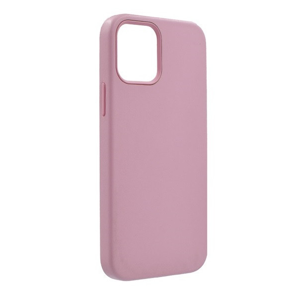 Apple iPhone 12 Pro Max, Plastový zadný kryt, ochrana fotoaparátu, zadná strana s koženým vzhľadom, vnútro z mikrovlákna, ružový
