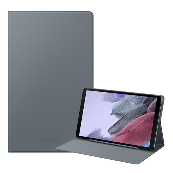 Samsung Galaxy Tab A7 Lite 8.7 SM-T220 / T225, puzdro s priečinkom, stojan, držiak dotykového pera, tmavosivé, továrenské