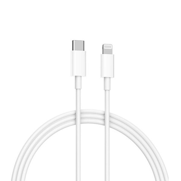 Nabíjací a dátový kábel USB Type-C, Lightning, 100 cm, 3000 mA, rýchle nabíjanie, schválený MFI, Xiaomi, biely, továrenský