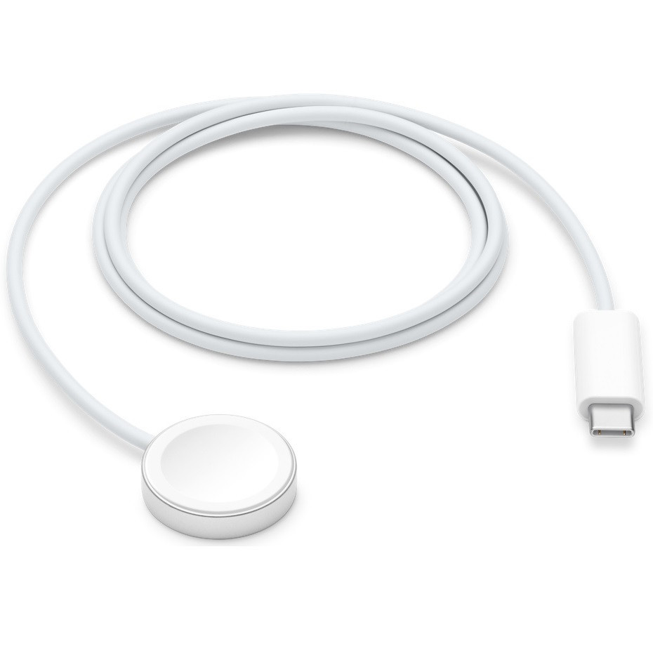 Nabíjačka Apple Watch s káblom USB Type-C, 100 cm, magnetická, Nástupca MX2H2ZM/A, Apple, biela, továrenská