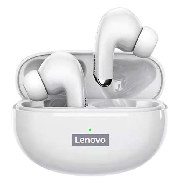 Bluetooth stereo slúchadlá, v5.0, TWS, nabíjací dok, dotykové ovládanie, potláčanie šumu, vodotesné, odporúčané pre hráčov, Lenovo LivePods LP5, biele, z výroby