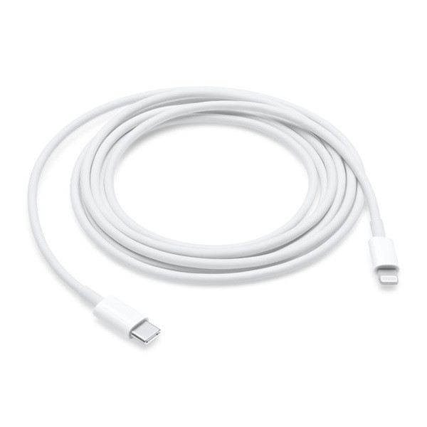 Nabíjací a dátový kábel USB Type-C, Lightning, 200 cm, rýchle nabíjanie, Apple, biely, továrenský