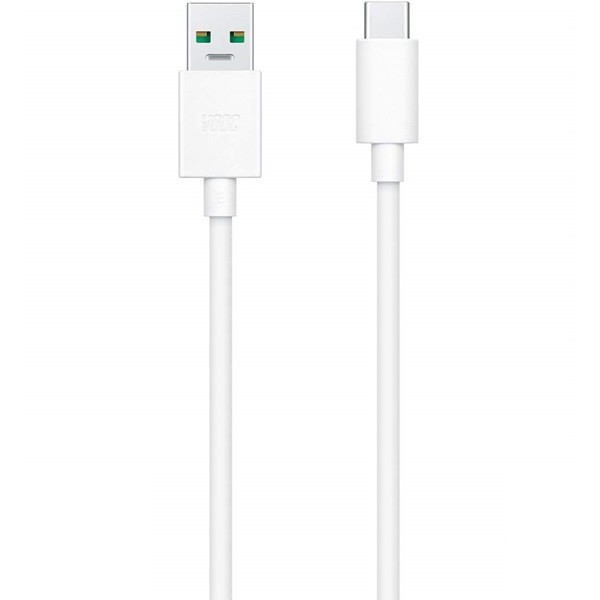 Nabíjací a dátový kábel USB, USB Type-C, 100 cm, 65 W, rýchle nabíjanie, Realme, biely, továrenský