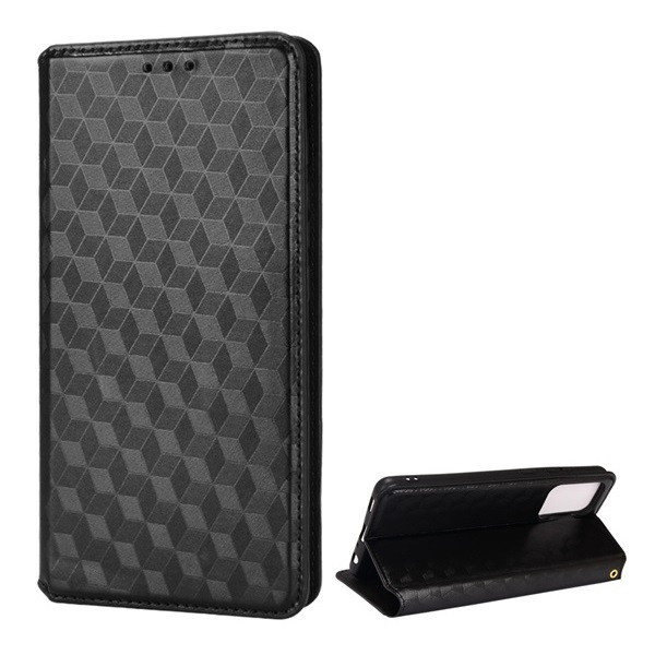 Samsung Galaxy A53 5G SM-A536U, bočné otváracie puzdro, kožený efekt, stojan, 3D diamantový vzor, prémiová farba, čierna