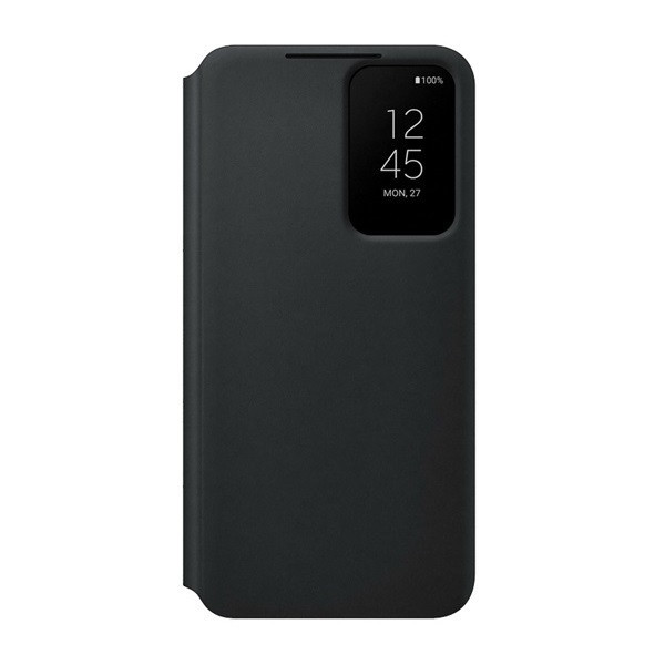 Samsung Galaxy S22 5G SM-S901, Bočné otváracie puzdro s indikátorom hovoru, Clear View Cover, čierne, z výroby
