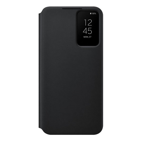 Samsung Galaxy S22 Plus 5G SM-S906, Bočné otváracie puzdro s indikátorom hovoru, Clear View Cover, čierne, z výroby