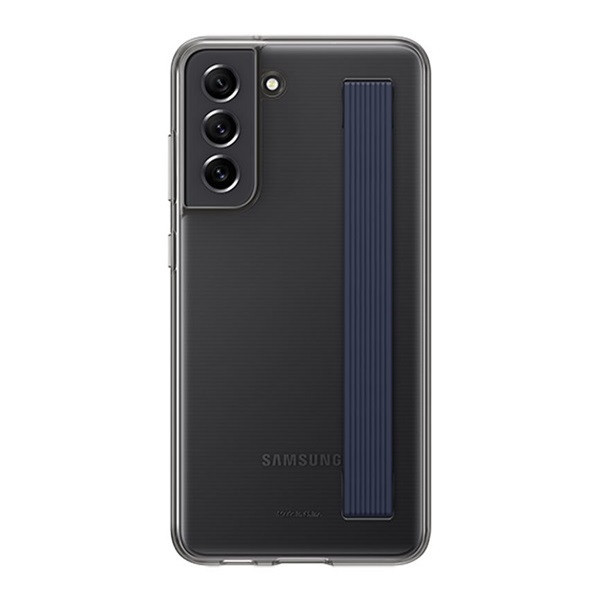 Samsung Galaxy S21 FE 5G SM-G990, silikónové puzdro s remienkom na ruku, čierne, továrenské