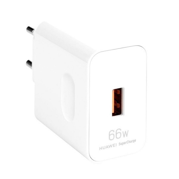 Sieťový nabíjací adaptér, 66W, zásuvka USB, PD, rýchle nabíjanie, Huawei, biely, továrenské spracovanie