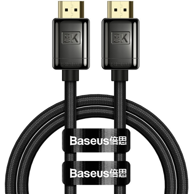 Dátový kábel, HDMI - HDMI, v2.1, 200 cm, 8K, 3D, 60 Hz, hliník, Baseus High Definition, WKGQ000101, čierny