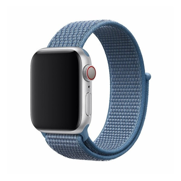 Apple Watch 1-6, SE (42 / 44 mm) / Watch 7-8 (45 mm) / Watch Ultra (49 mm), textilný remienok, silikónový rám, nastaviteľný, Devia Delux Sport3, modrá