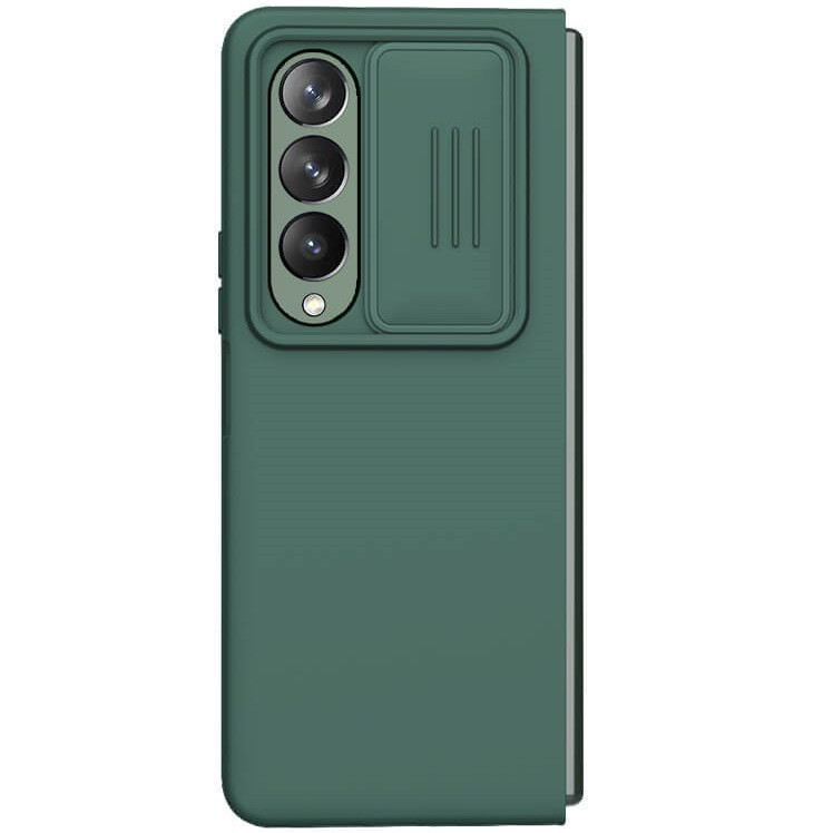 Samsung Galaxy Z Fold4 5G SM-F936B, silikónové puzdro, stredne odolné proti nárazu, ochrana fotoaparátu, Nillkin CamShield Silky, zelené