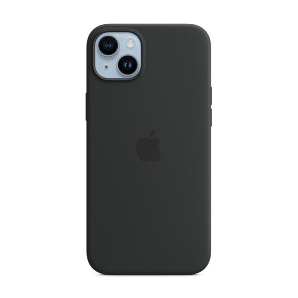 Apple iPhone 14 Plus, silikónové puzdro, kompatibilné s Magsafe, čierne, výrobné