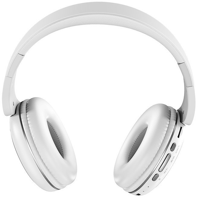 Bluetooth Stereo Headset, v5.0, mikrofón, 3,5 mm, funkčné tlačidlo, ovládanie hlasitosti, čítačka TF kariet, skladacia, teleskopická čelenka, Hoco W23 Brillant, biela